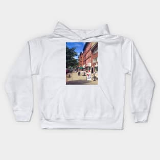 City Street Shops Red Bricks Houses Hoboken New Jersey Kids Hoodie